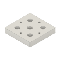 32-9090M16-1 MODULAR SOLUTIONS FOOT & CASTER CONNECTING PLATE<BR>90MM X 90MM, M16 HOLE W/HARDWARE